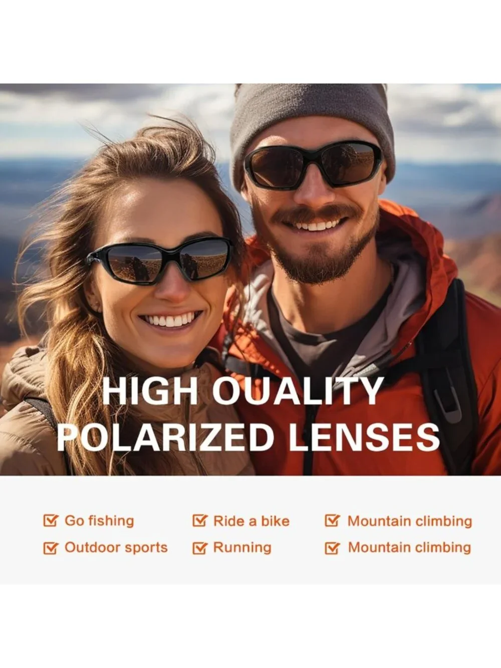 Polarized UV400 Sports Sunglasses for Men & Women - Wrap Around Goggles for